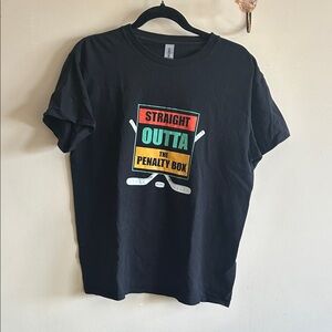 Straight Outta The Penalty Box Black Graphic Tee